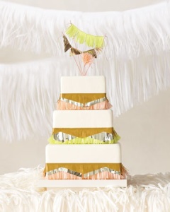 Fringe Cake. Martha Stewart weddings.com. Doesn't it look like a big present? :)
