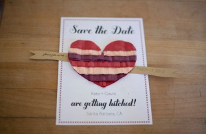 Nice and simple. DIY save the date. Greenweddingshoes.com